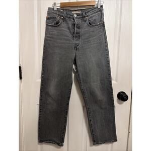 Levi’s Premium Denim Button Fly Ribcage Straight Ankle‎ 28 Charcoal
